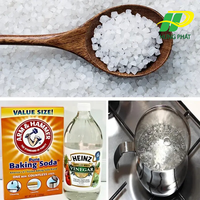 Sử dụng baking soda, giấm, nước nóng để thông bồn cầu bệt