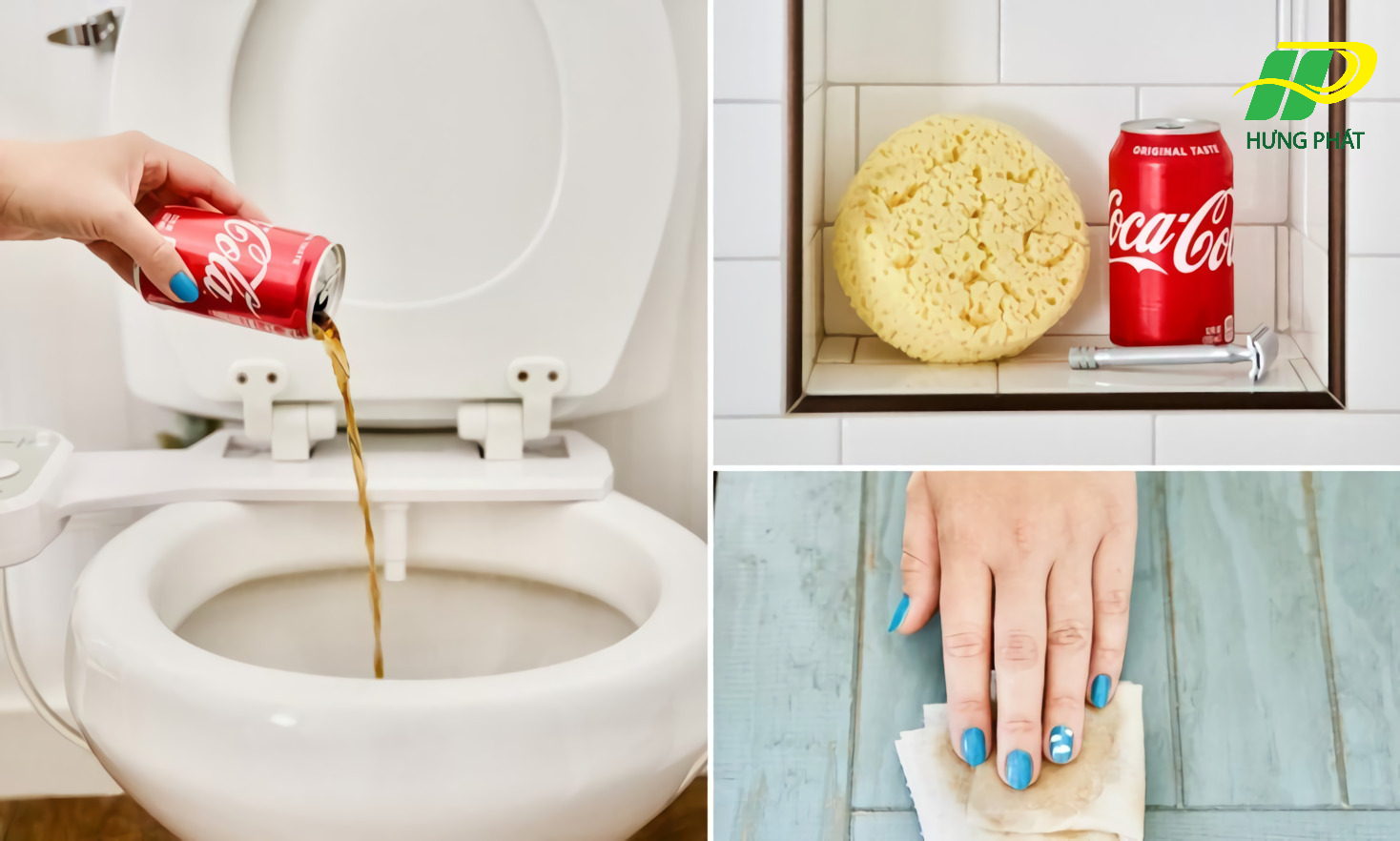 Tẩy bồn cầu bằng Coca Cola 